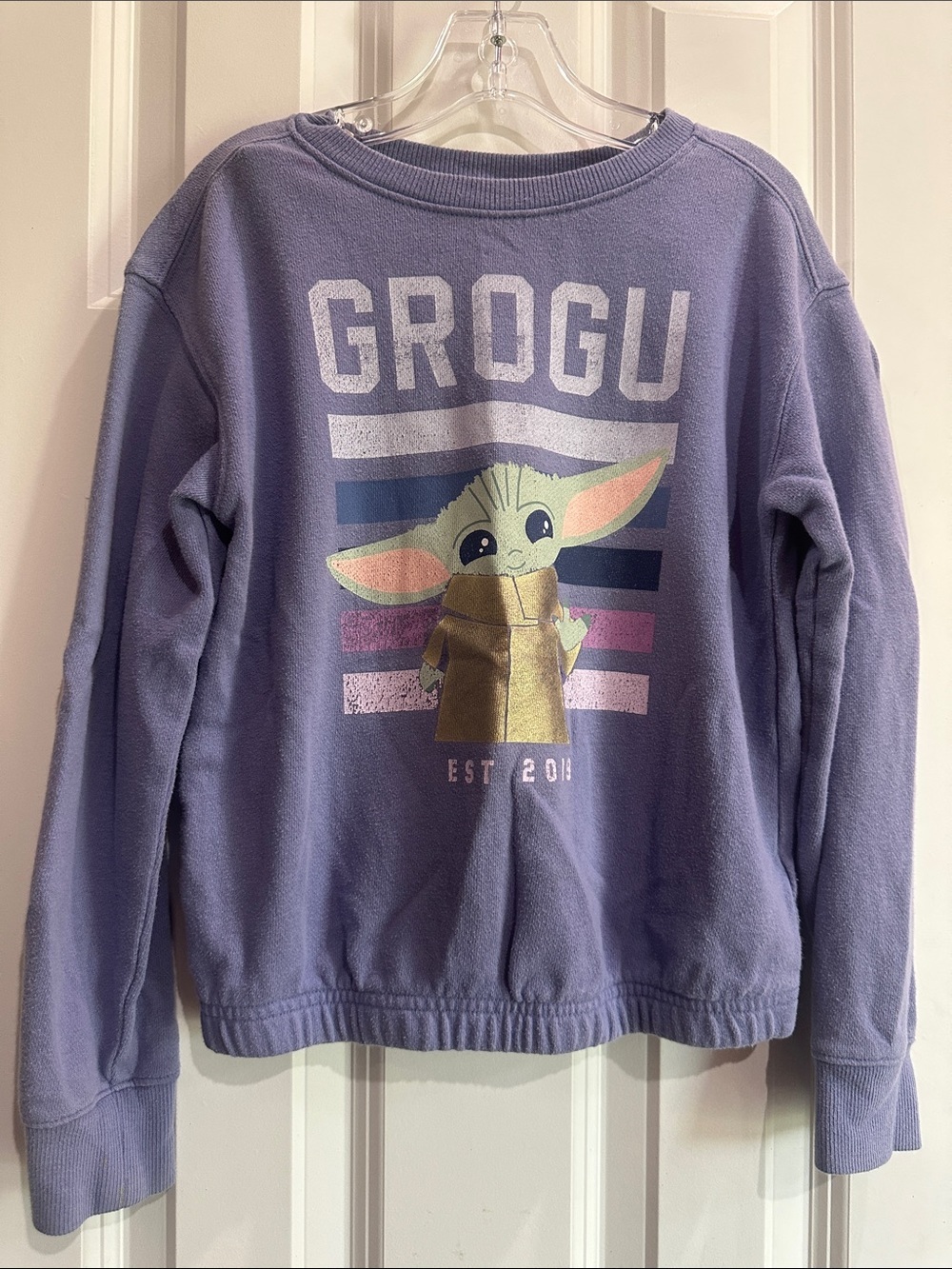 Star Wars Grogu Lavender Graphic Sweatshirt for Kids size 7